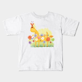 I love flower dog Kids T-Shirt